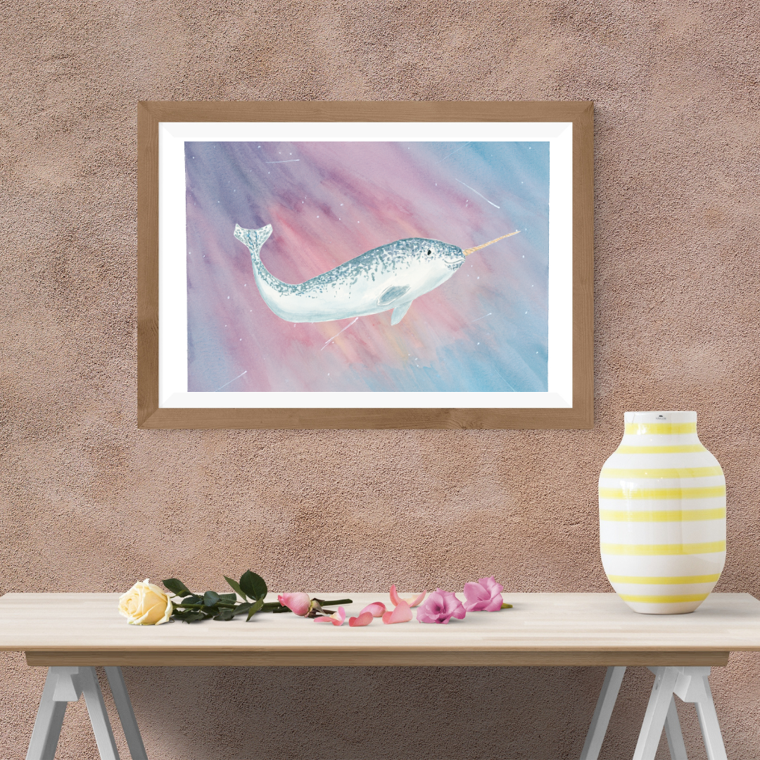 Galactic Narwhal Art Print