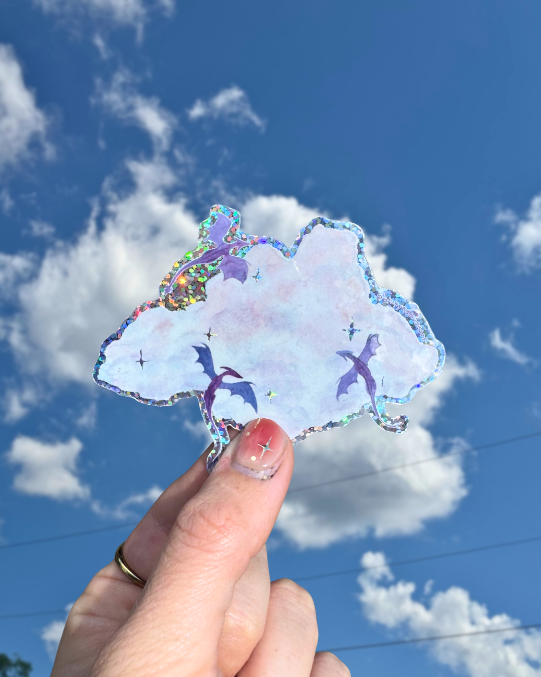 Cloudy Dragons Vinyl Sticker