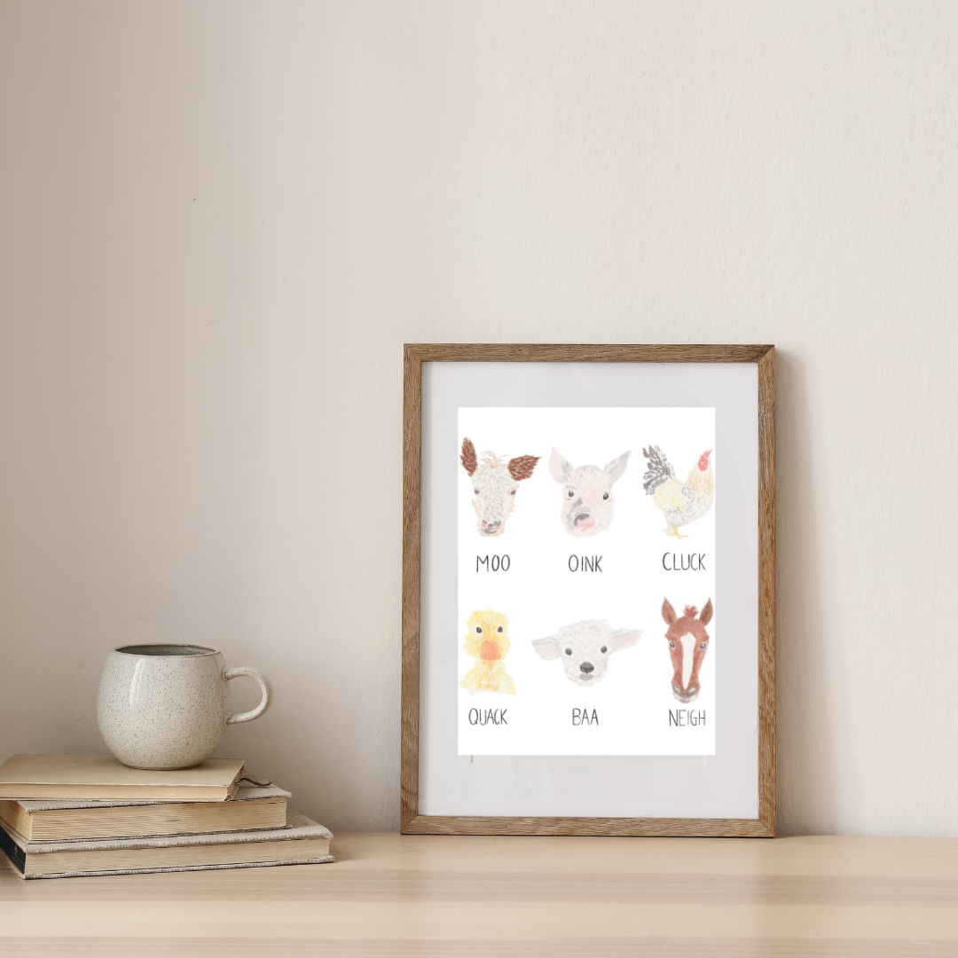 Farm Animal Sounds Art Print