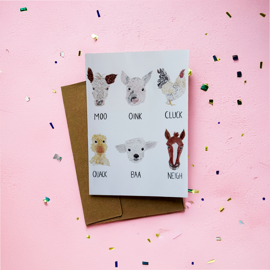 Farm Animal Sounds Greeting Card