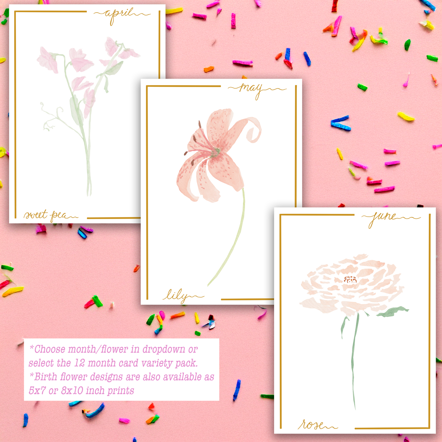 Birth Flower Greeting Cards