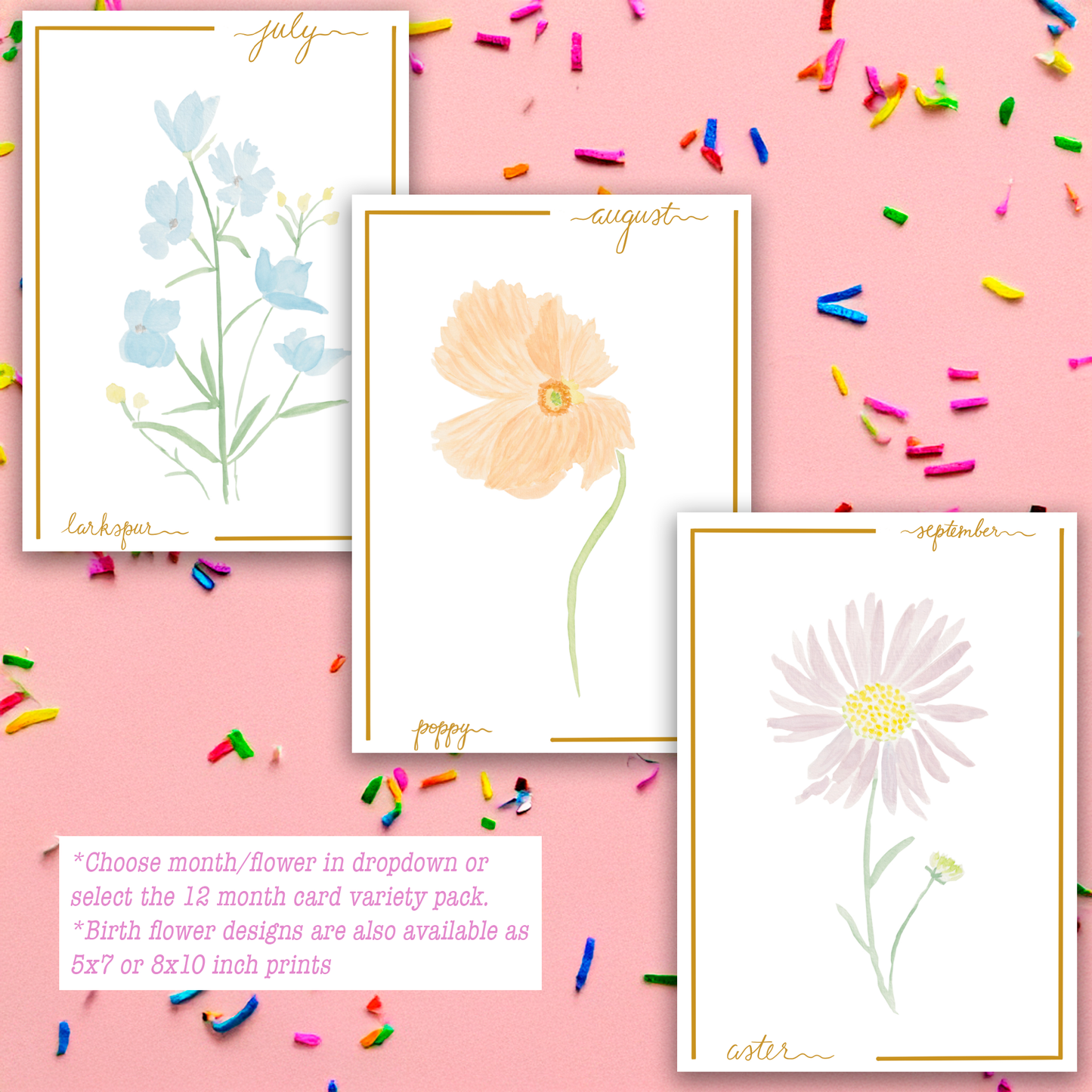 Birth Flower Greeting Cards