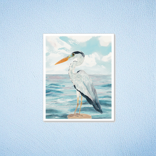 Ocean Blue Heron Vinyl Sticker