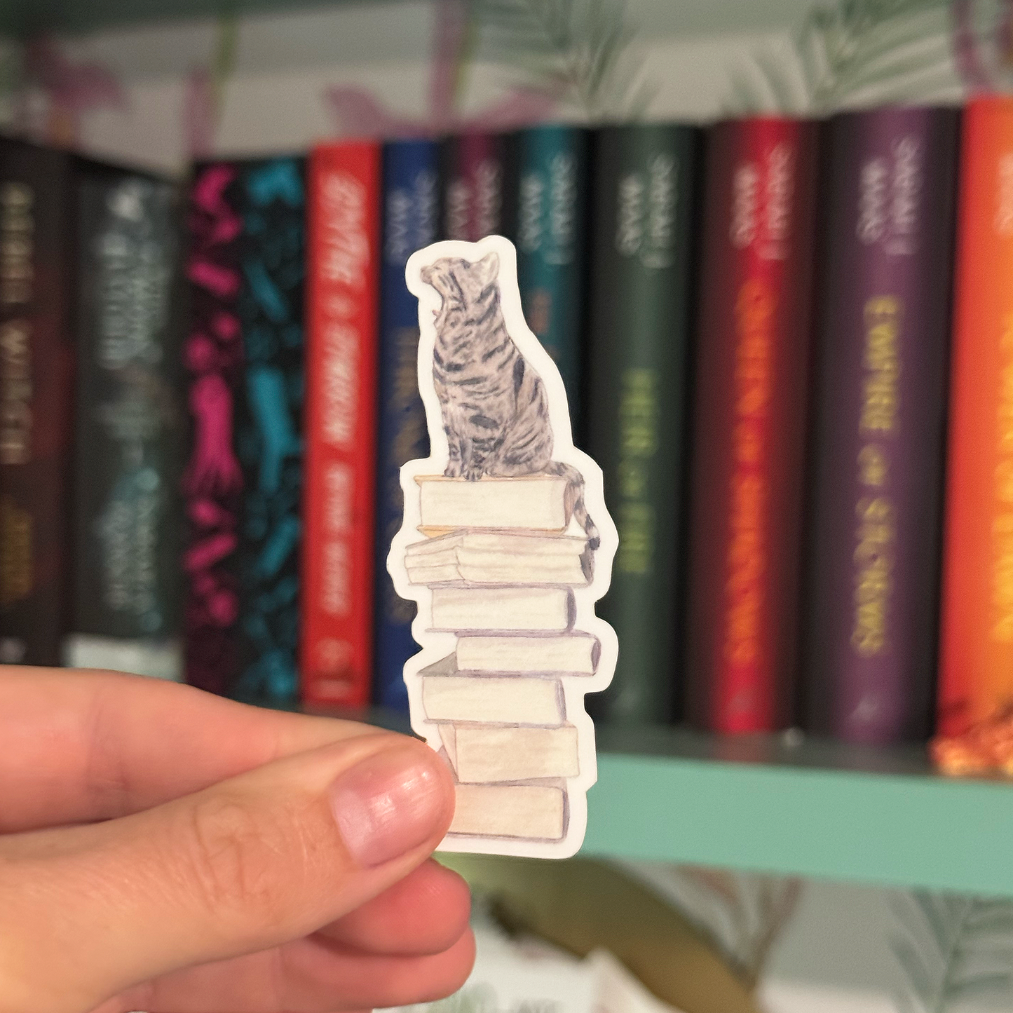 Bookish Cat Vinyl Sticker
