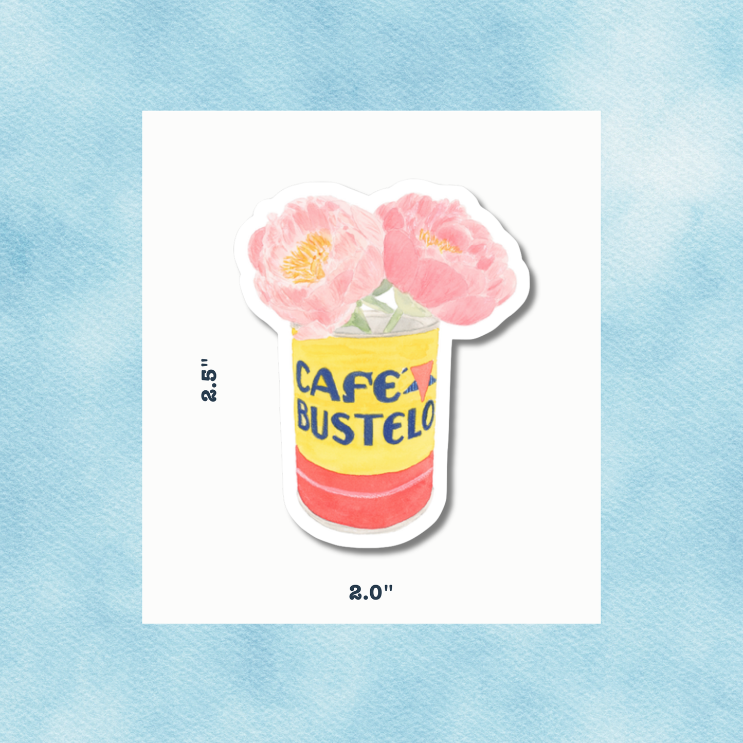 Peony Bustelo Vinyl Sticker