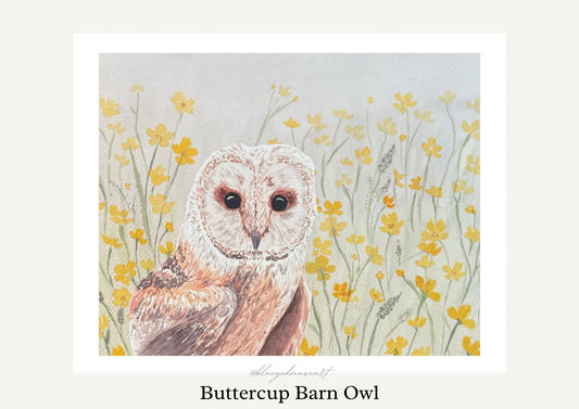 Buttercup Barn Owl Art Print