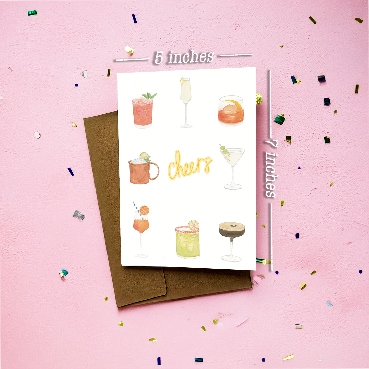 Cheers Classic Cocktails Greeting Card