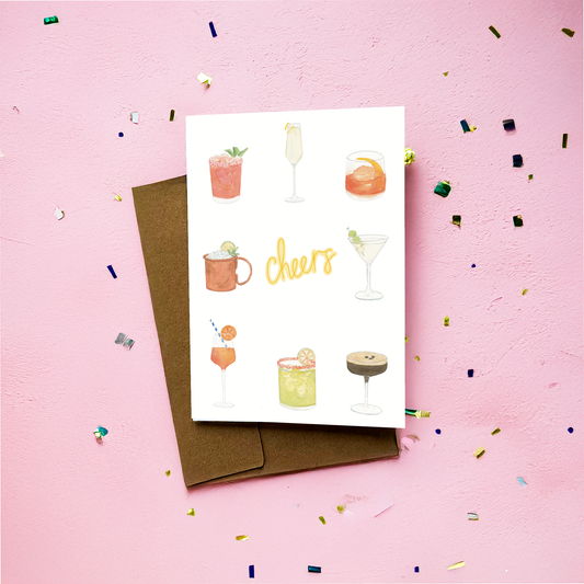 Cheers Classic Cocktails Greeting Card
