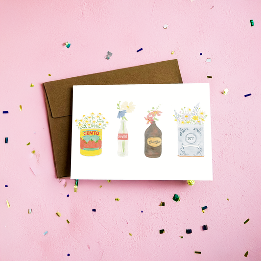 Flower Bunches Greeting Card