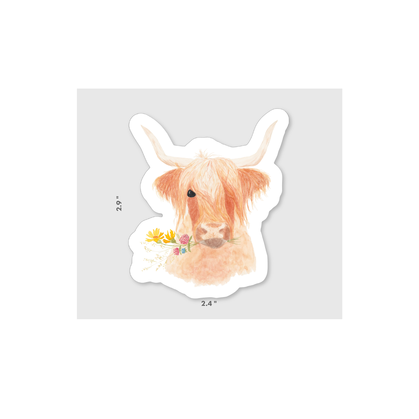 Wildflower Highland Vinyl Sticker