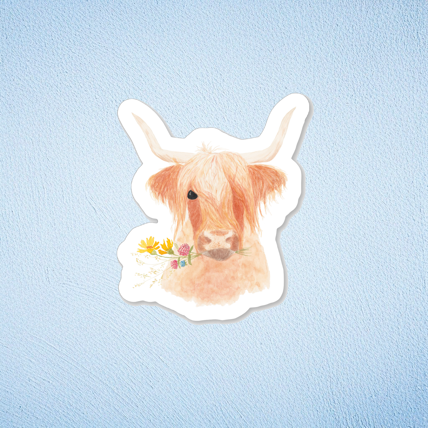 Wildflower Highland Vinyl Sticker
