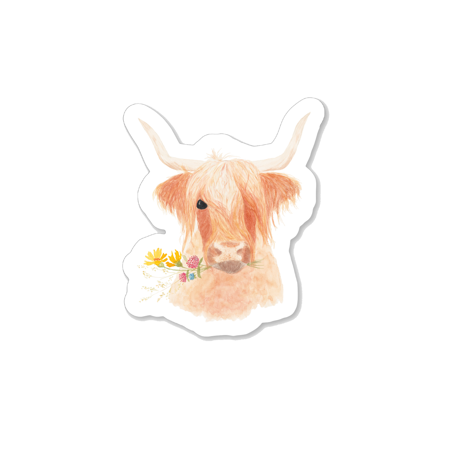 Wildflower Highland Vinyl Sticker