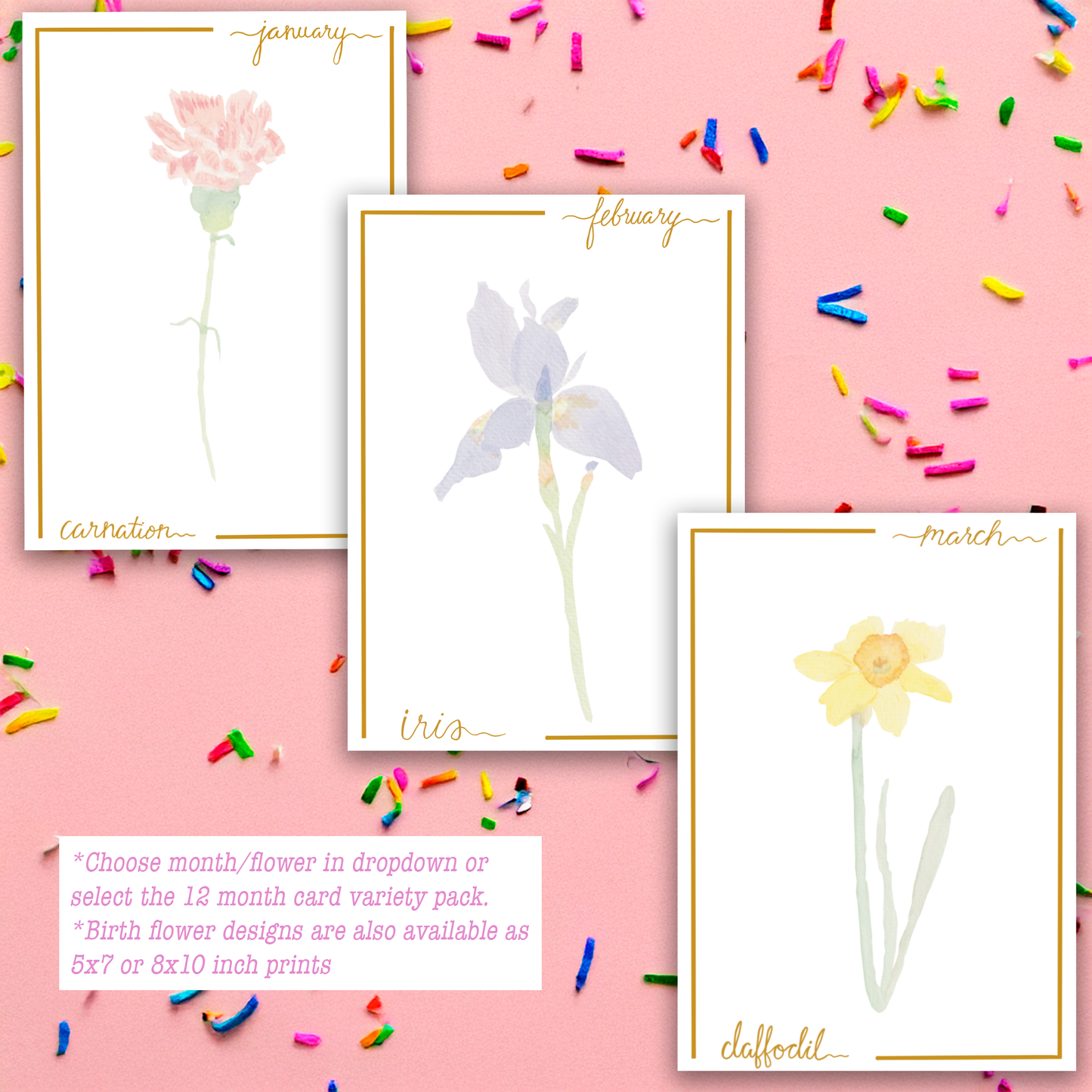 Birth Flower Greeting Cards