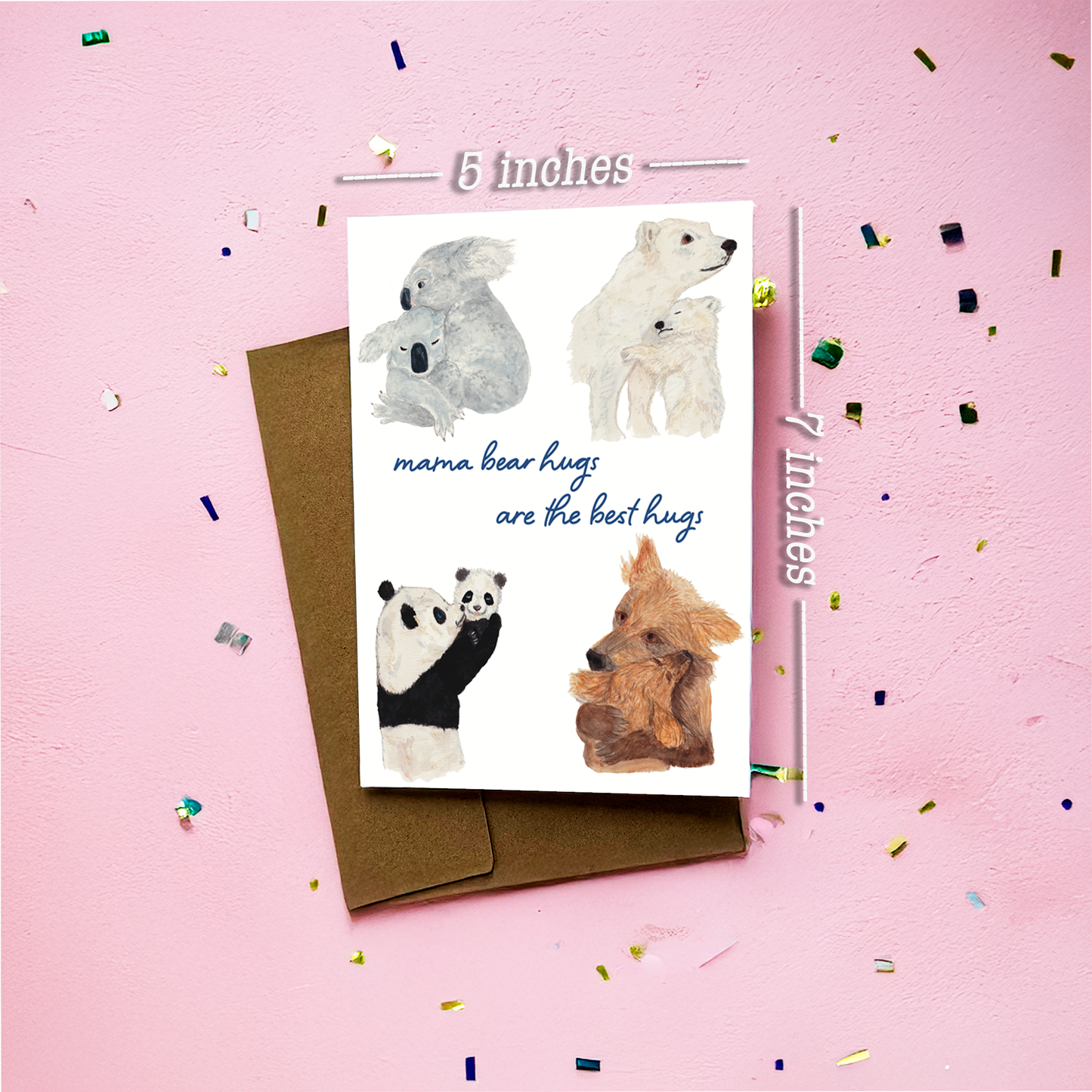 Mama Bear Hugs Greeting Card