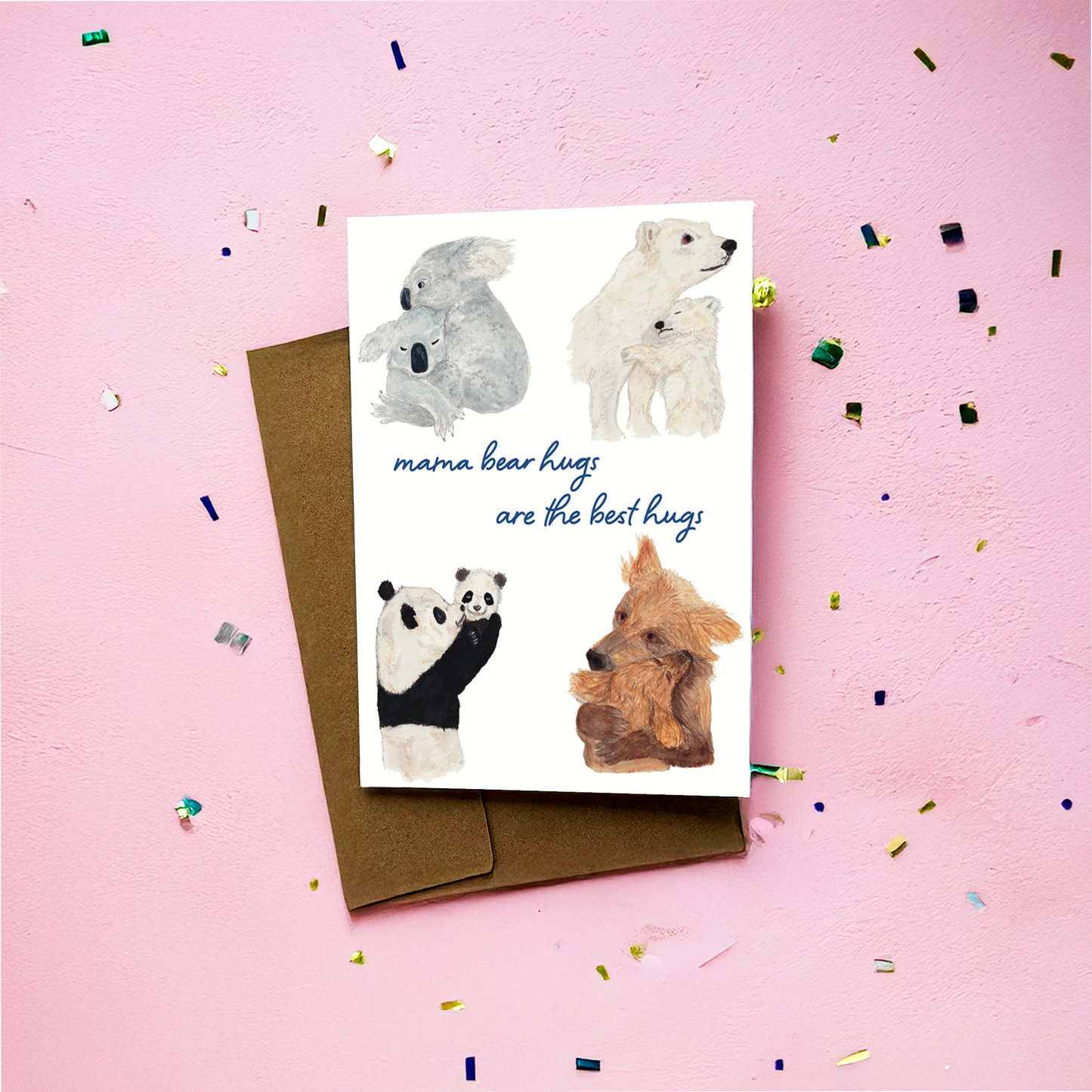 Mama Bear Hugs Greeting Card