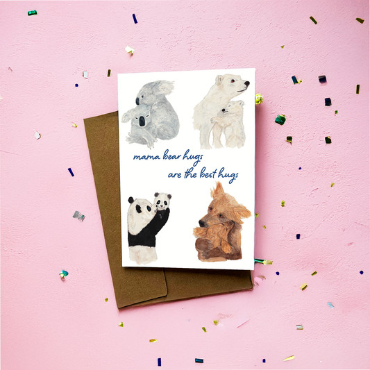 Mama Bear Hugs Greeting Card