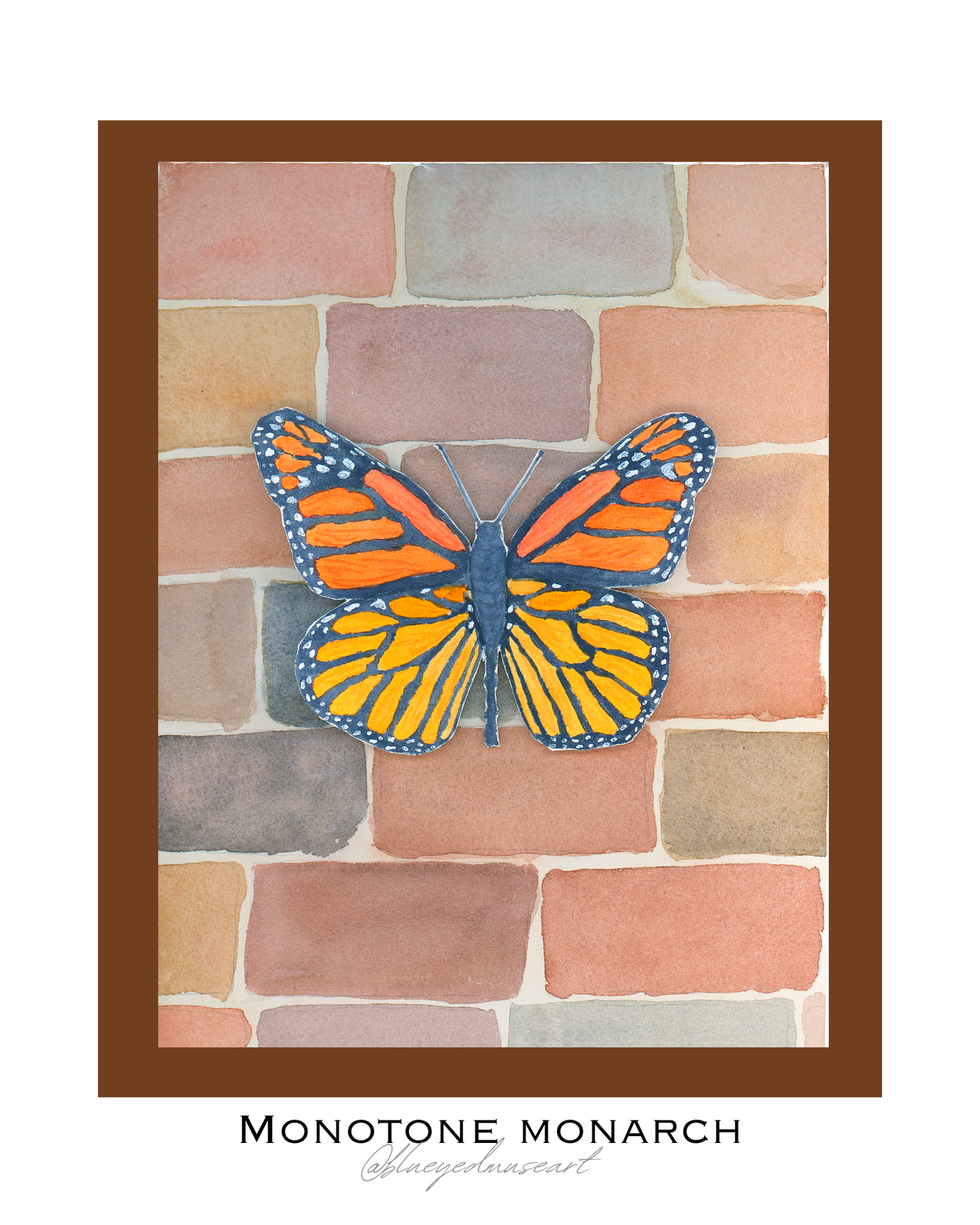 Monotone Monarch Art Print