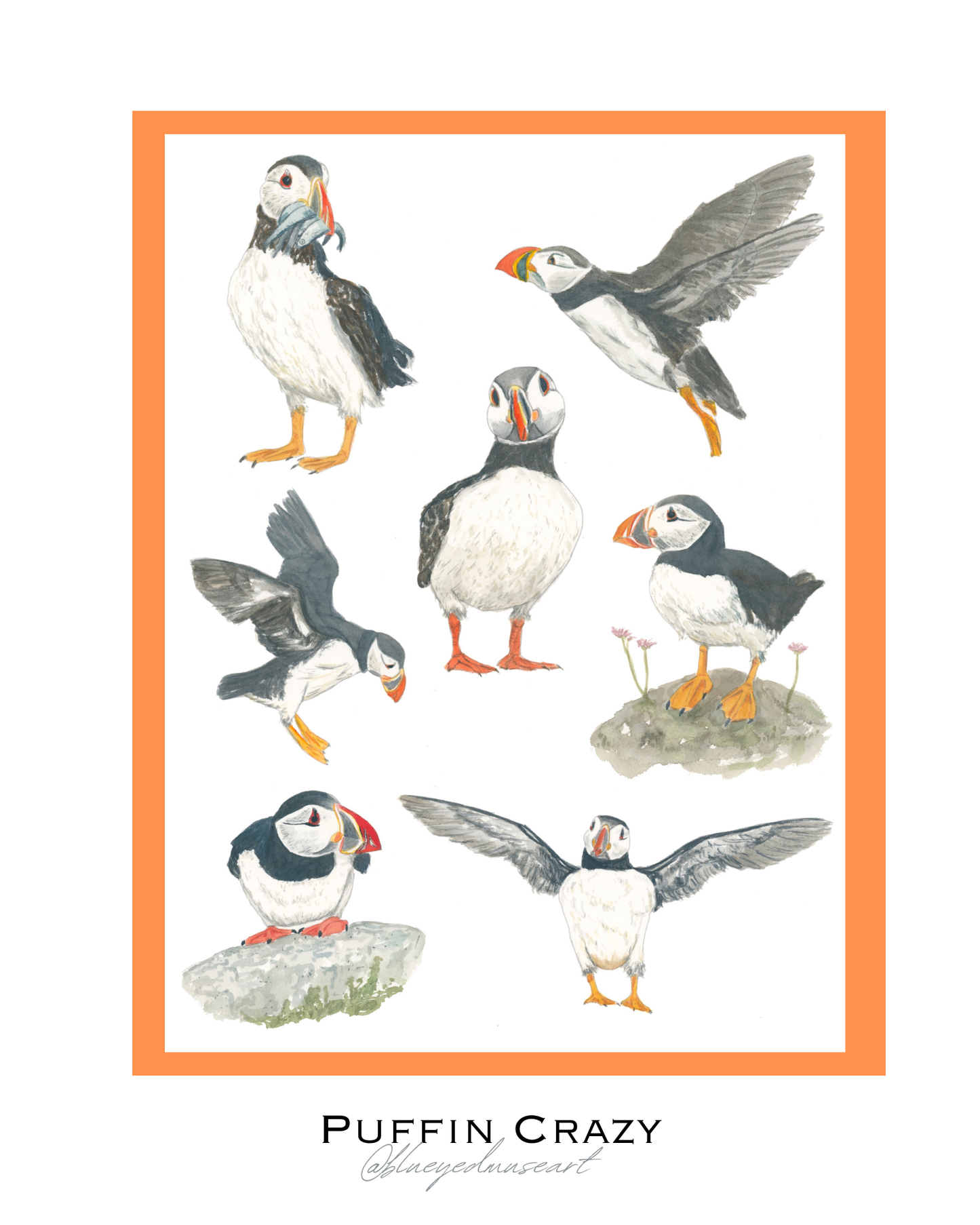 Puffin Crazy Art Print