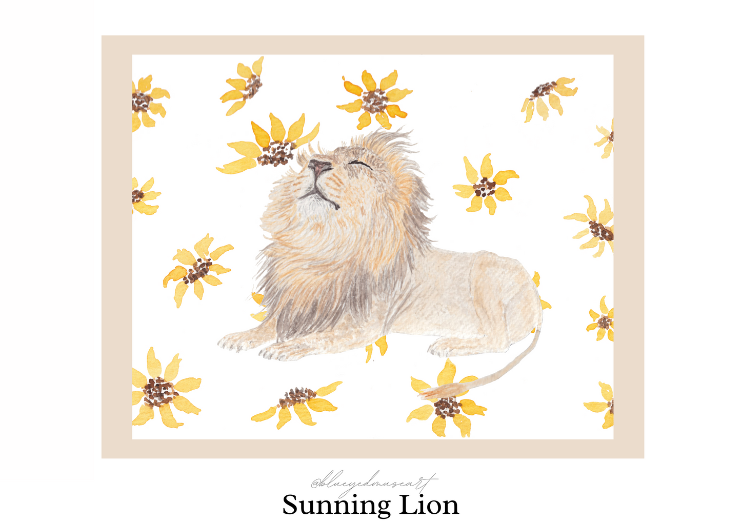 Sunning Lion Art Print